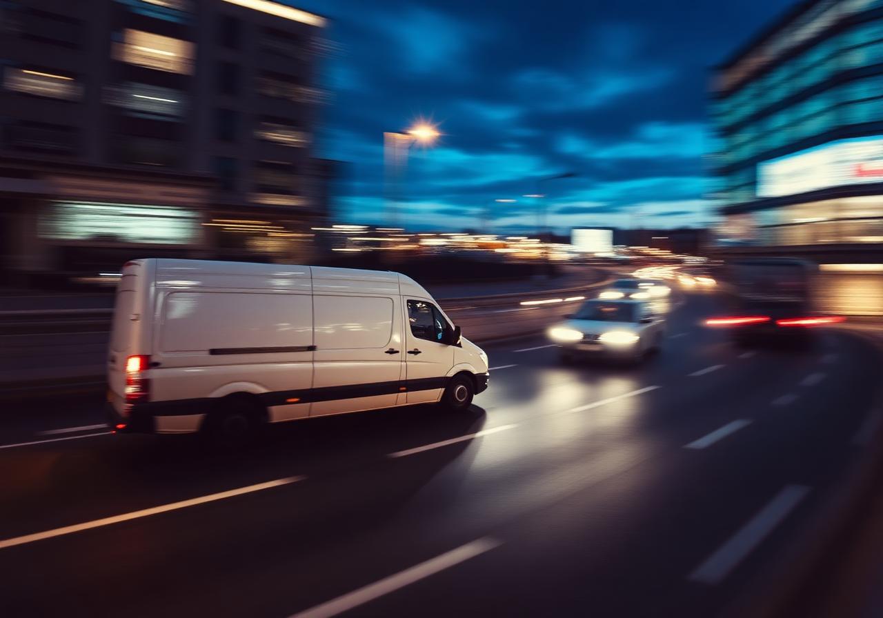 Delivery van on London road